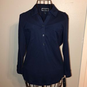 Navy Button Up
